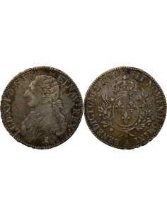Louis XVI au Buste Habillé 1 écu Argent 1789 A - Paris