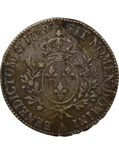 Louis XVI au Buste Habillé 1 écu Argent 1789 A - Paris
