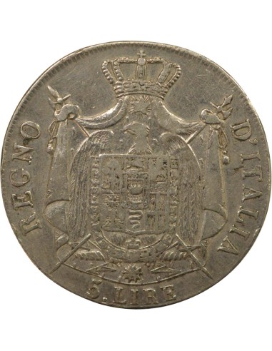 Roi d'Italie Napoléon Ier - 5 Lire Argent - 1810 B Bologne 5 lire Argent 1810 B Bologne