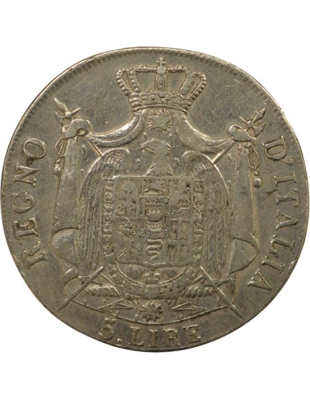 Roi d'Italie Napoléon Ier - 5 Lire Argent - 1810 B Bologne 5 lire Argent 1810 B Bologne