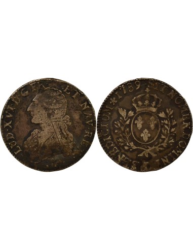 Louis XVI Au Buste Habillé 1 écu Argent 1789 L Bayonne