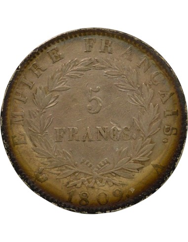Roi d'Italie Empire 5 francs Argent 1809 A - Paris