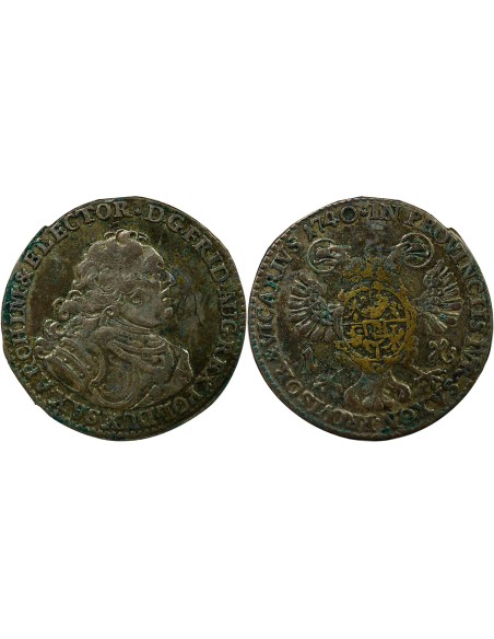 Etats Allemands (Saxe) Auguste III de Pologne Frédéric Auguste II - Groschen Argent - 1740 Dresde 1 groschen Argent 1740 C Dresd