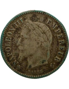 Napoléon III Tête laurée 20 centimes Argent 1867 BB Strasbourg 2