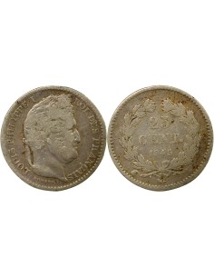 Louis-Philippe Ier Louis-Philippe I - 25 Centimes Argent - 1845 W Lille 25 centimes Argent 1845 W Lille