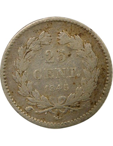 Louis-Philippe Ier Louis-Philippe I - 25 Centimes Argent - 1845 W Lille 25 centimes Argent 1845 W Lille
