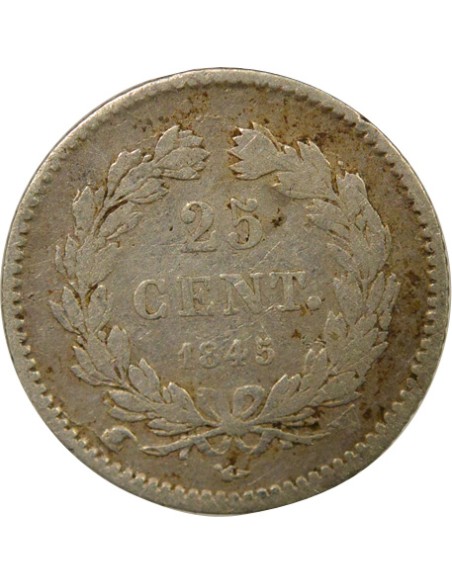 Louis-Philippe Ier Louis-Philippe I - 25 Centimes Argent - 1845 W Lille 25 centimes Argent 1845 W Lille