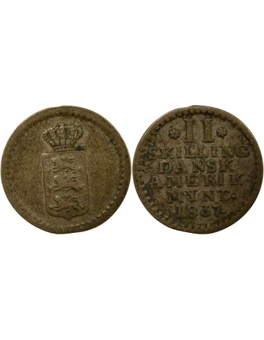 Antilles Danoises Frédéric VI Frédéric VI - 2 Skilling - 1837 2 skilling Billon 1837