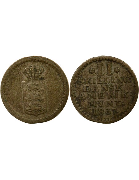 Antilles Danoises Frédéric VI Frédéric VI - 2 Skilling - 1837 2 skilling Billon 1837