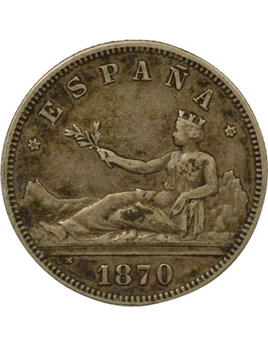 Espagne Gouv. Provisoire - 2 Pesetas Argent - 1870 (1873) Madrid 2 pesetas Argent 1870 (1873) AI Madrid