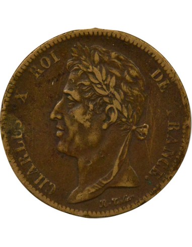Charles X - 5 Centimes - 1827 H La Rochelle 5 centimes Bronze 1827 H La Rochelle