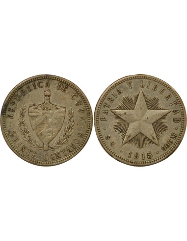 Cuba 20 Centavos Argent - 1915 Philadelphie 20 centavos Argent 1915 Philadelphie