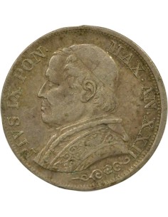 Vatican Pie IX Pius IX - Silver Lire - 1867 Year XXII R Rome 1 lira Argent 1867 R Rome 2