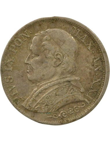 Vatican Pie IX Pius IX - Silver Lire - 1867 Year XXII R Rome 1 lira Argent 1867 R Rome