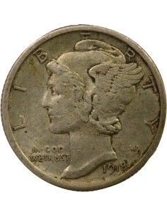 USA Mercury 1 dime Argent 1918 Philadelphie 2