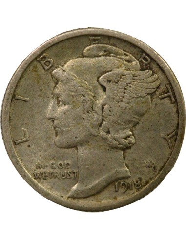 USA Mercury 1 dime Argent 1918 Philadelphie