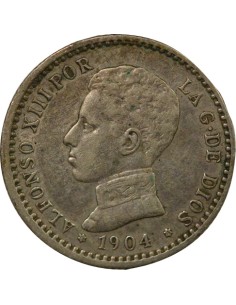 Espagne Alphonse XIII d'Espagne 4e Portrait 50 centimos Argent 1904 AI Madrid 2