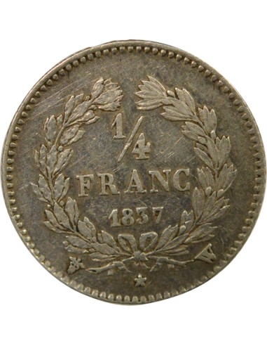 Louis-Philippe Ier Louis-Philippe I - 1/4 Franc Argent - 1837 W Lille 1/4 franc Argent 1837 W Lille