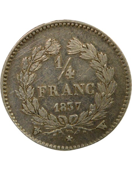 Louis-Philippe Ier Louis-Philippe I - 1/4 Franc Argent - 1837 W Lille 1/4 franc Argent 1837 W Lille