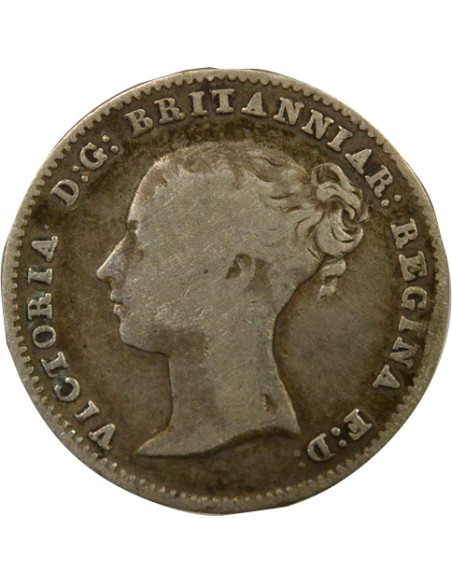 Reine 1e Protrait 3 pence Argent 1843 Londres