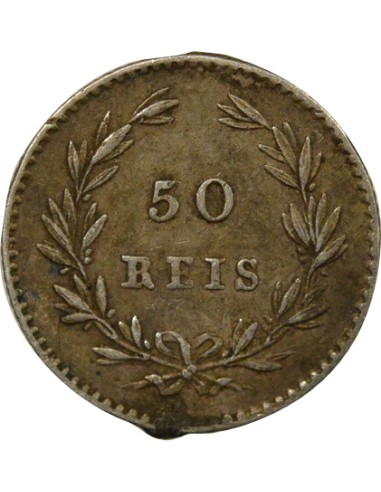 Portugal Pedro V de Portugal Pierre V - 50 Réis Argent - 1861 Lisbonne 50 reis Argent 1861 Lisbonne