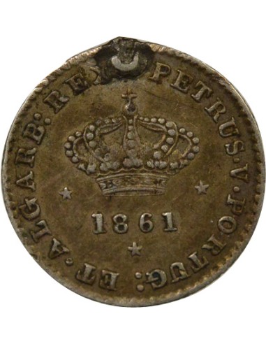 Portugal Pedro V de Portugal Pierre V - 50 Réis Argent - 1861 Lisbonne 50 reis Argent 1861 Lisbonne