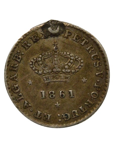 Portugal Pedro V de Portugal Pierre V - 50 Réis Argent - 1861 Lisbonne 50 reis Argent 1861 Lisbonne