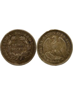 Chili 1/2 Decimo Argent - 1881 So Santiago 1/2 decimo Argent 1881 So Santiago