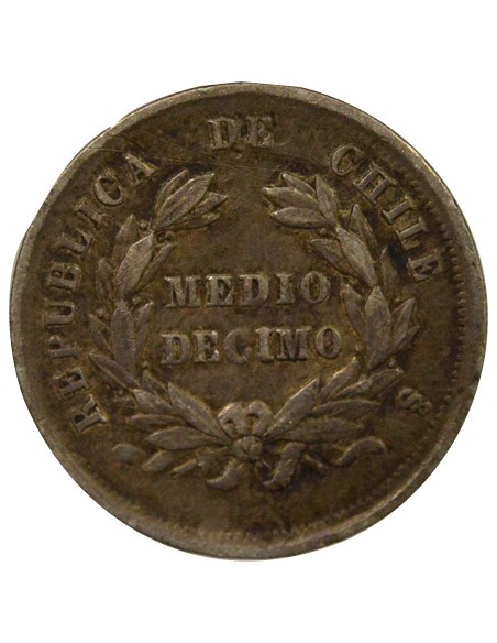 Chili 1/2 Decimo Argent - 1881 So Santiago 1/2 decimo Argent 1881 So Santiago