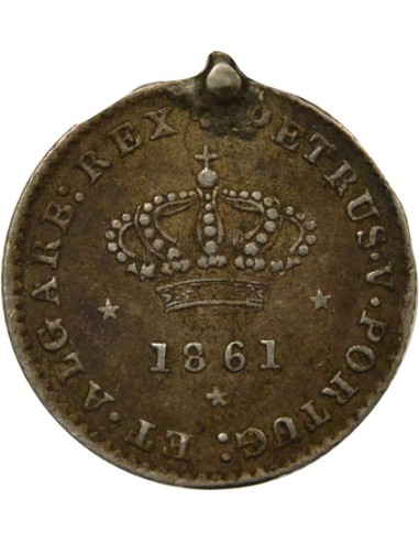 Portugal Pedro V de Portugal Pierre V - 50 Réis Argent - 1861 Lisbonne 50 reis Argent 1861 Lisbonne