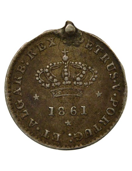 Portugal Pedro V de Portugal Pierre V - 50 Réis Argent - 1861 Lisbonne 50 reis Argent 1861 Lisbonne
