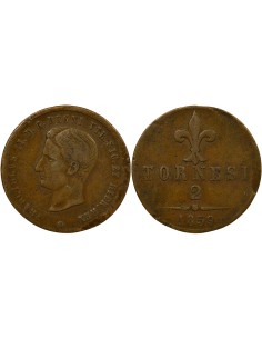 Royaume des Deux-Siciles François II des Deux Siciles François II - 2 Tornesi - 1859 2 tornesi Cuivre 1859