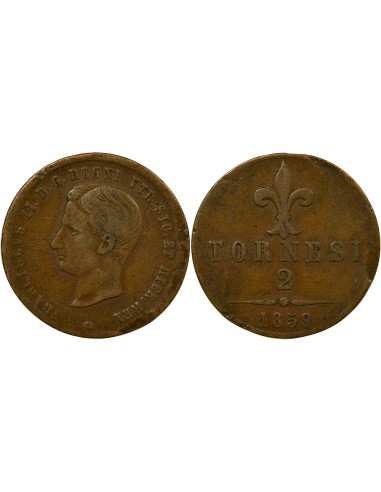 Royaume des Deux-Siciles François II des Deux Siciles François II - 2 Tornesi - 1859 2 tornesi Cuivre 1859