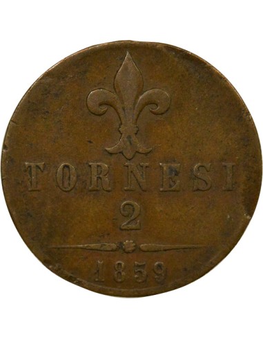 Royaume des Deux-Siciles François II des Deux Siciles François II - 2 Tornesi - 1859 2 tornesi Cuivre 1859