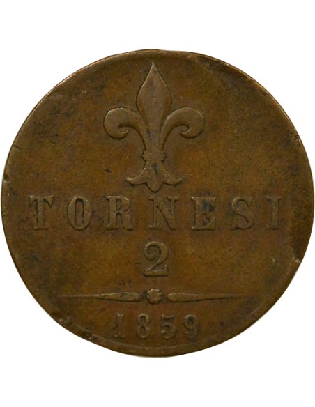 Royaume des Deux-Siciles François II des Deux Siciles François II - 2 Tornesi - 1859 2 tornesi Cuivre 1859
