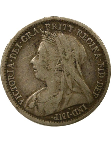 Reine 3e Portrait 3 pence Argent 1900 Londres