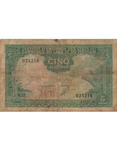 Cambodge 5 Piastres - ND (1953) - P.95 5 piastres 1953