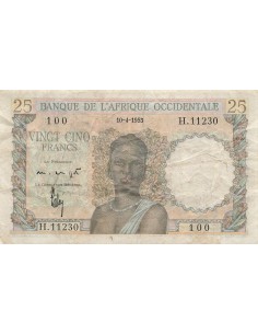 Afrique de l'Ouest 25 Francs - 10-04-1953 - P.38 25 francs 1953
