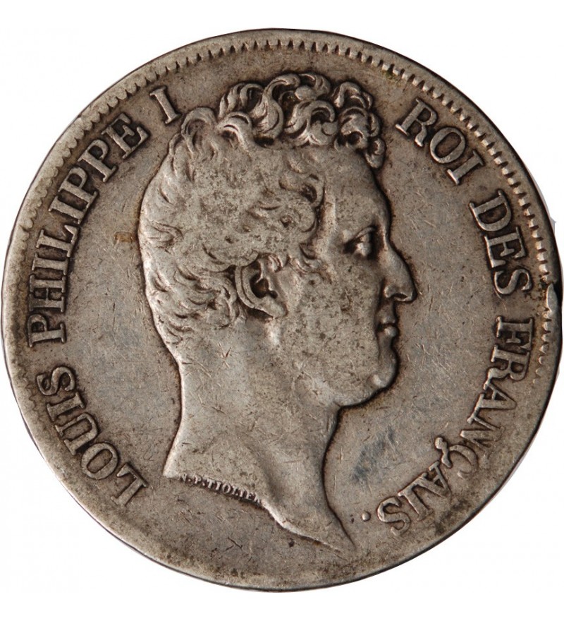 LOUIS PHILIPPE﻿ - 5 FRANCS ARGENT 1831 M TOULOUSE "Type Tiolier, Tr creux"