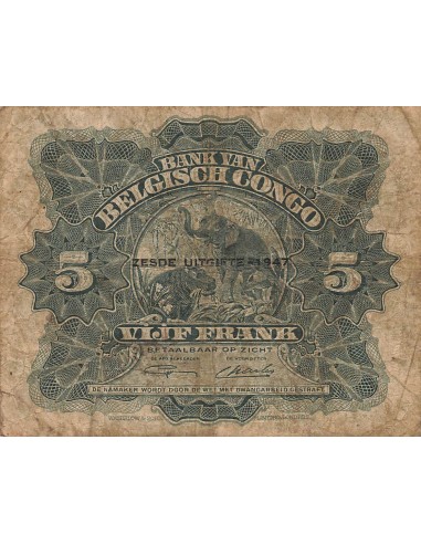 Congo Belge 5 Francs - 10-04-1947 - 6e émission - P.13A 5 francs 1947