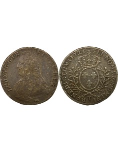 Louis XV Au Buste Habillé 1/2 écu Argent 1726 T Nantes
