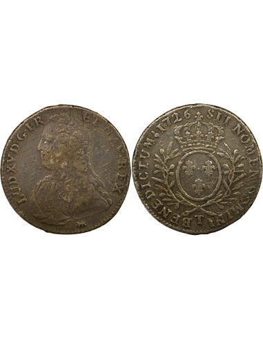 Louis XV Au Buste Habillé 1/2 écu Argent 1726 T Nantes