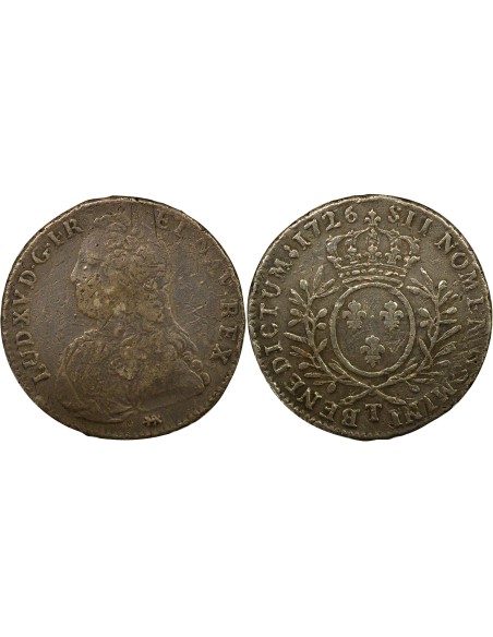 Louis XV Au Buste Habillé 1/2 écu Argent 1726 T Nantes