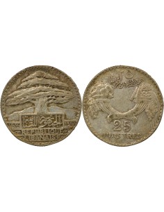 Liban 25 Piastres Argent - 1936 Paris 25 piastres Argent 1936 A Paris