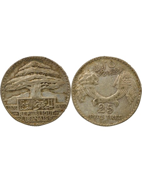 Liban 25 Piastres Argent - 1936 Paris 25 piastres Argent 1936 A Paris
