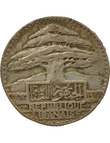 Liban 25 Piastres Argent - 1936 Paris 25 piastres Argent 1936 A Paris