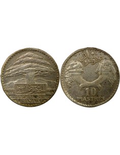 Liban 10 Piastres Argent - 1929 Paris 10 piastres Argent 1929 A Paris
