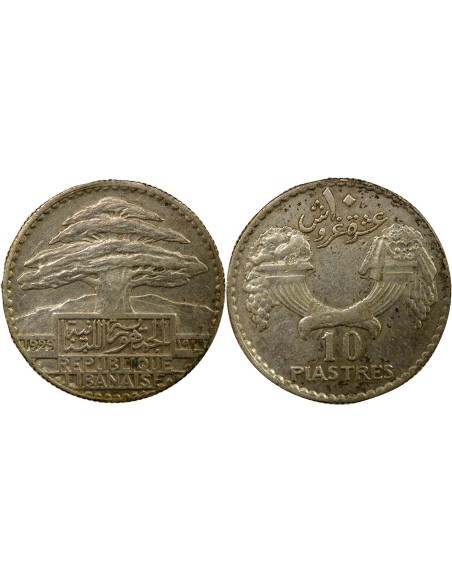 Liban 10 Piastres Argent - 1929 Paris 10 piastres Argent 1929 A Paris