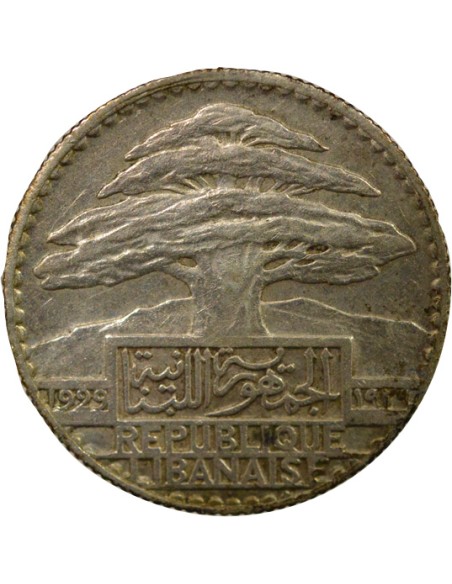 Liban 10 Piastres Argent - 1929 Paris 10 piastres Argent 1929 A Paris