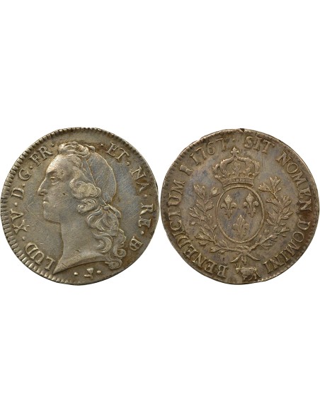 Louis XV au Bandeau 1 écu Argent 1767 Pau